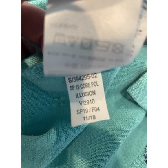 Old Navy Men's Classic Fit Pique Polo M Lobster Print Turquoise - Picture 6 of 10